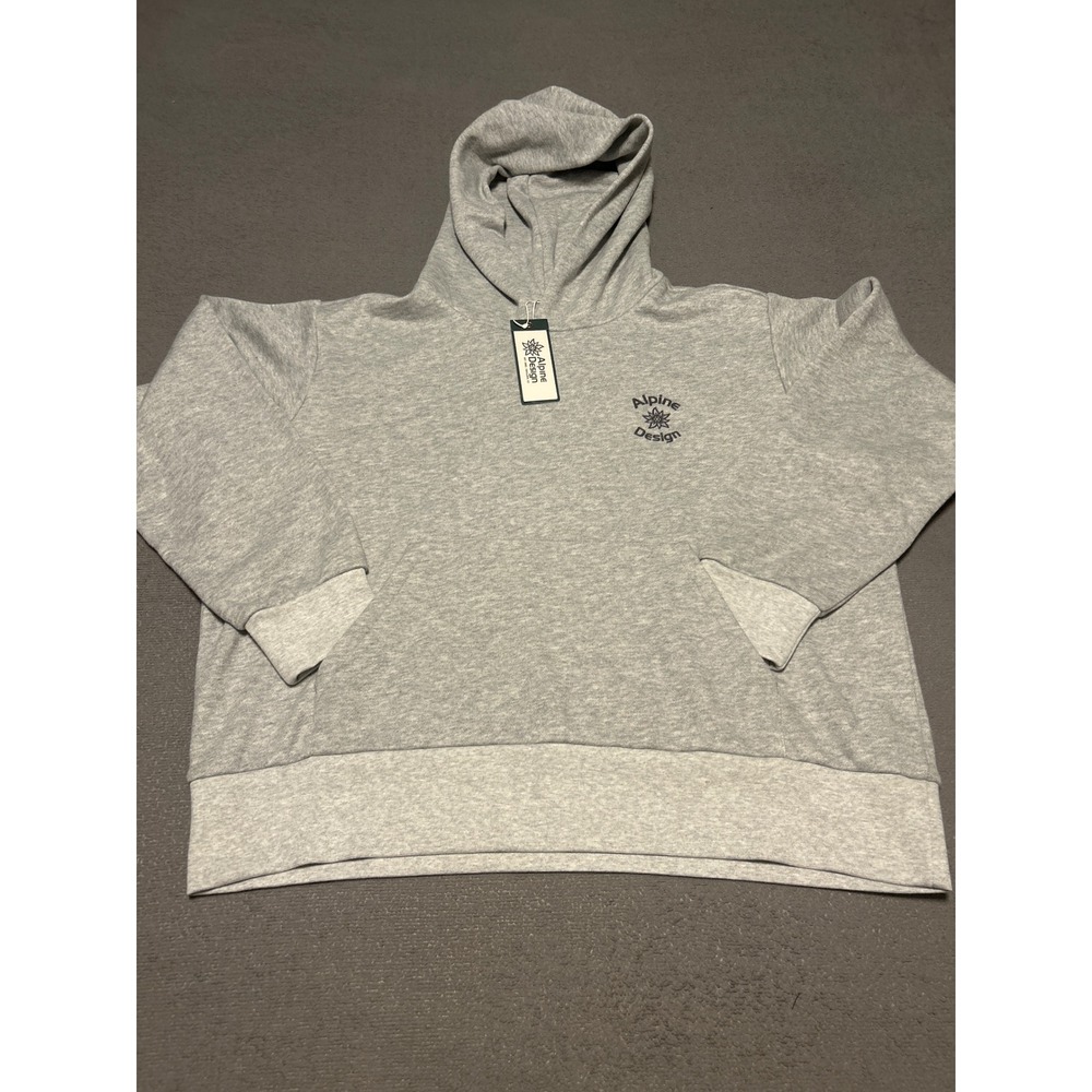 Alpine Design Womens Gray Fleece Pullover Hoodie Sweatshirt Size L New